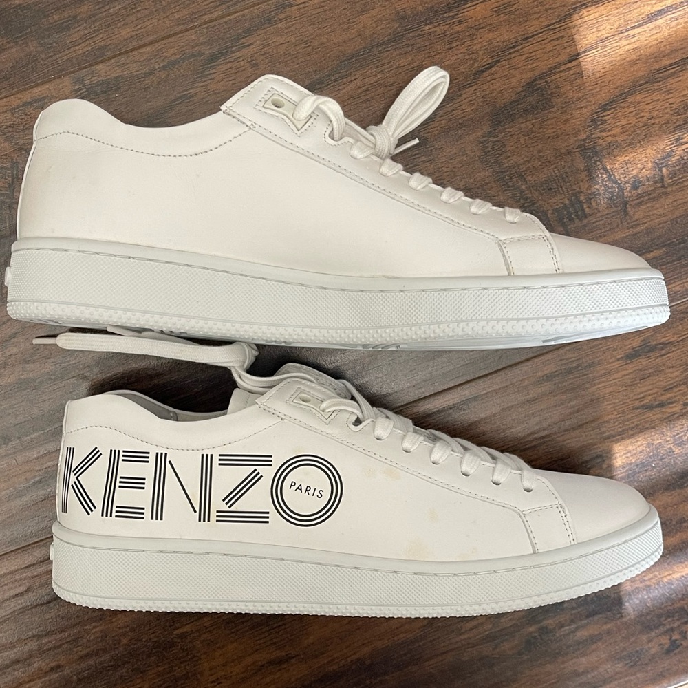 Kenzo Tennix White Leather Women's Sneakers View 3